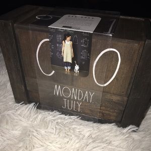 Rae dunn brown wood calendar blocks